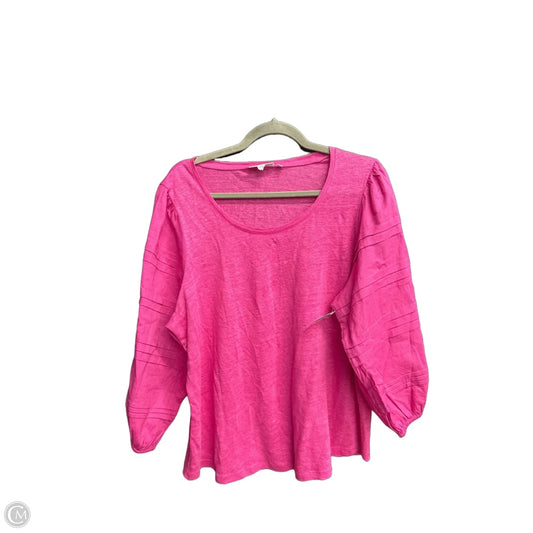Top 3/4 Sleeve By Chicos In Pink, Size: L