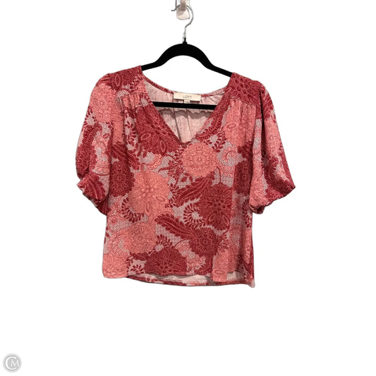Top Short Sleeve By Loft In Red & White, Size: Xs