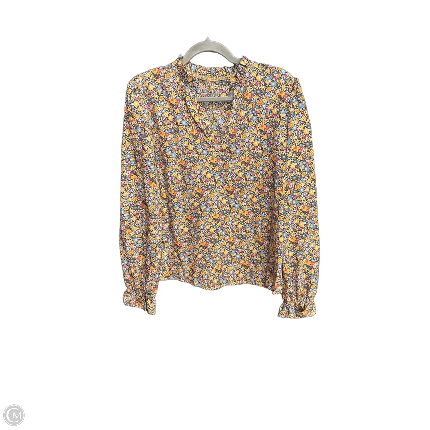 Top Long Sleeve By Shein In Floral Print, Size: L