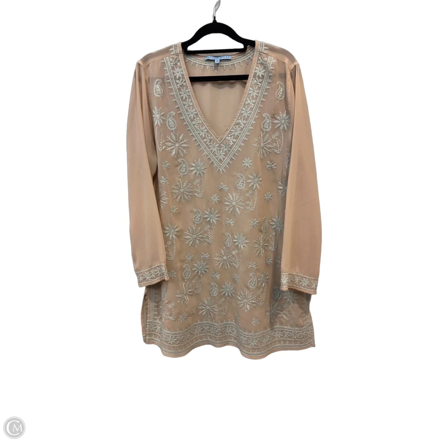 Tunic 3/4 Sleeve By Antonio Melani In Blue & Brown, Size: M