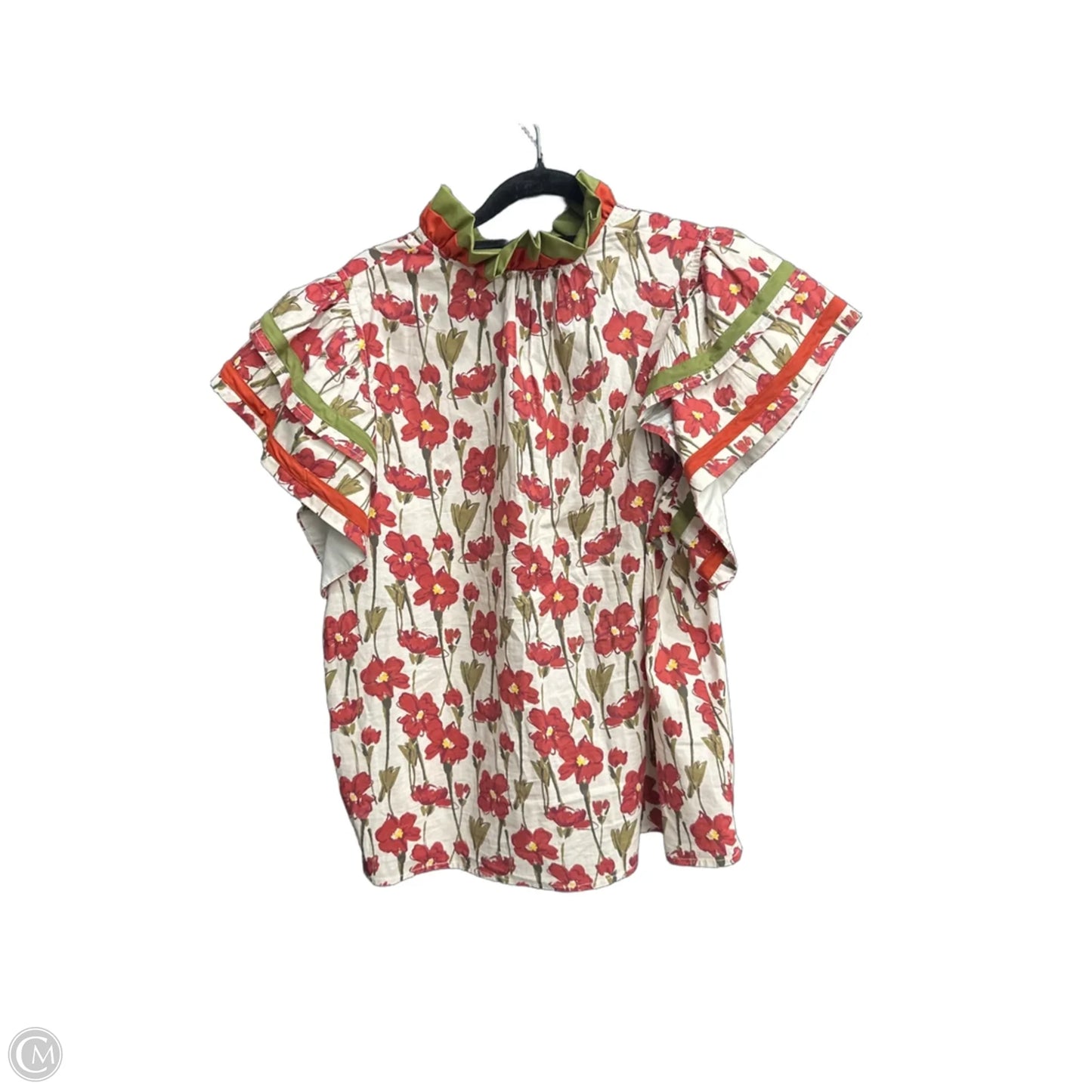 Top Short Sleeve By Entro In Green & Red, Size: M