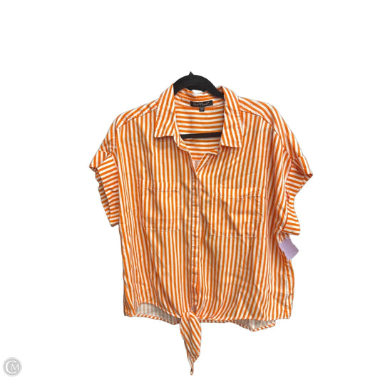 Top Short Sleeve By Velvet Heart In Striped Pattern, Size: L