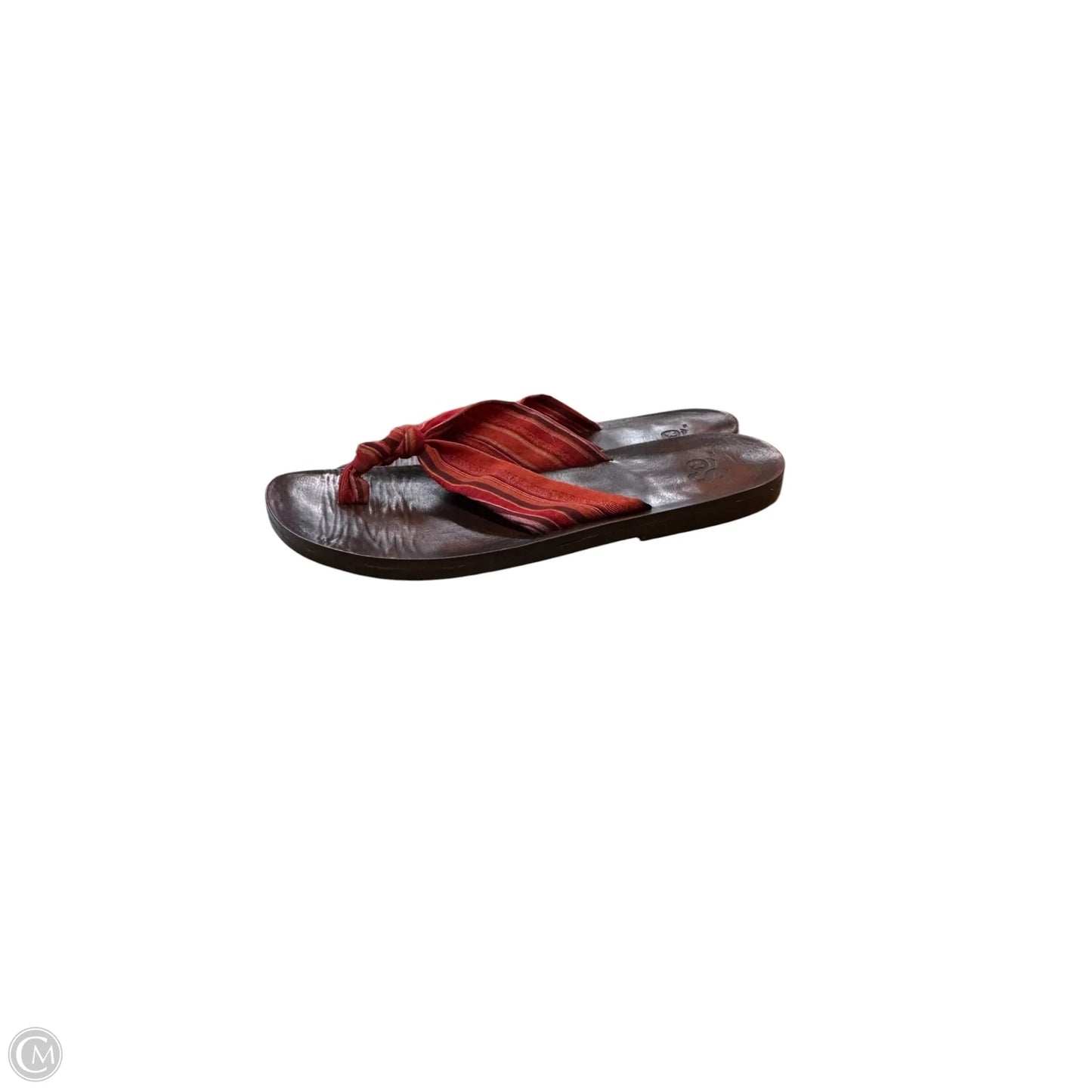 Sandals Flip Flops By So In Brown & Red, Size: 7