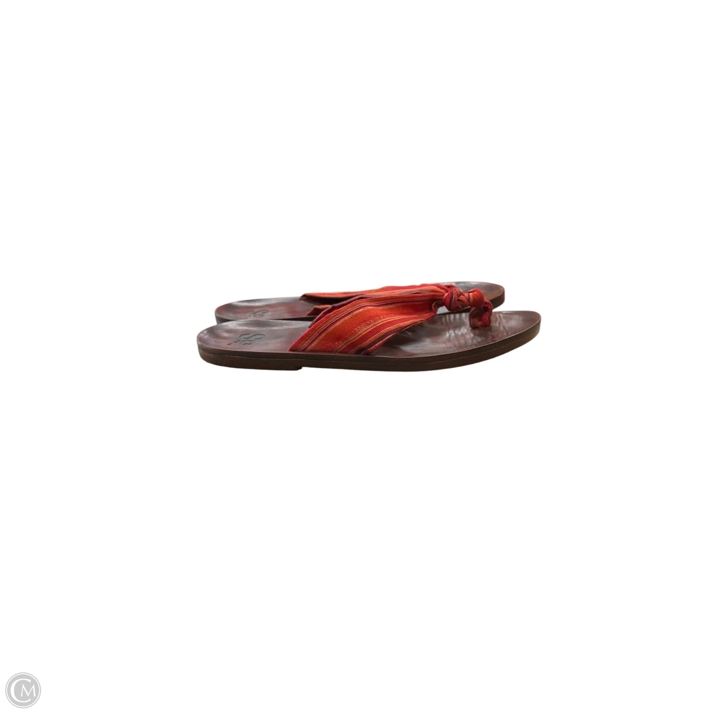 Sandals Flip Flops By So In Brown & Red, Size: 7