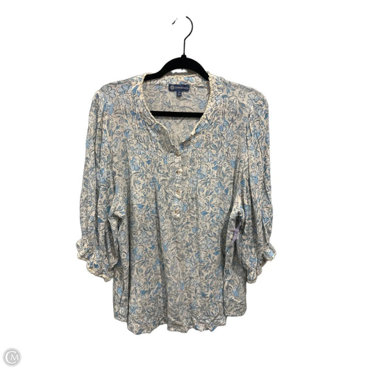 Top Short Sleeve By Democracy In Blue & White, Size: Xl