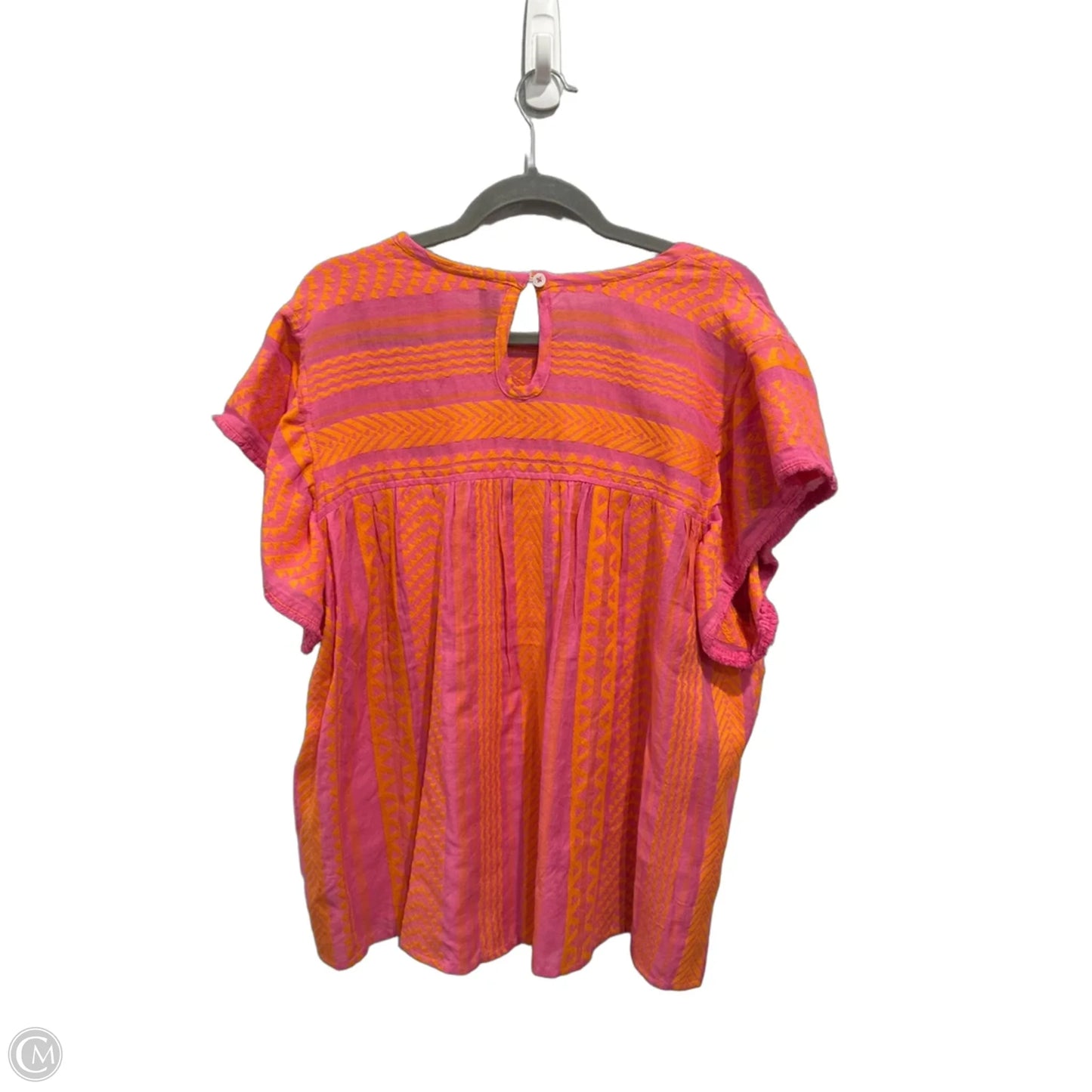 Top Sleeveless By Grace + Karma In Orange & Pink, Size: 3x