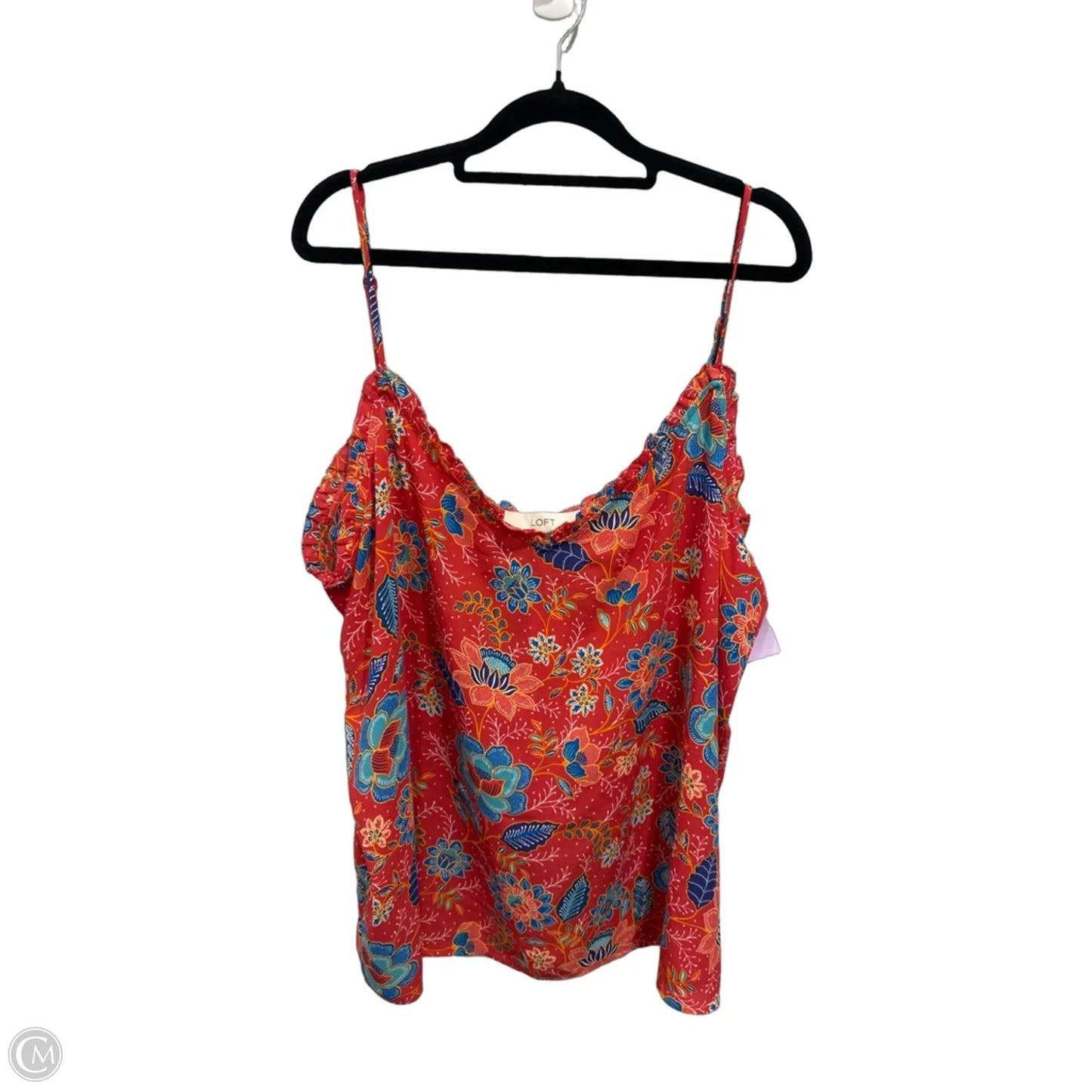 Top Sleeveless By Loft In Blue & Red, Size: 2x