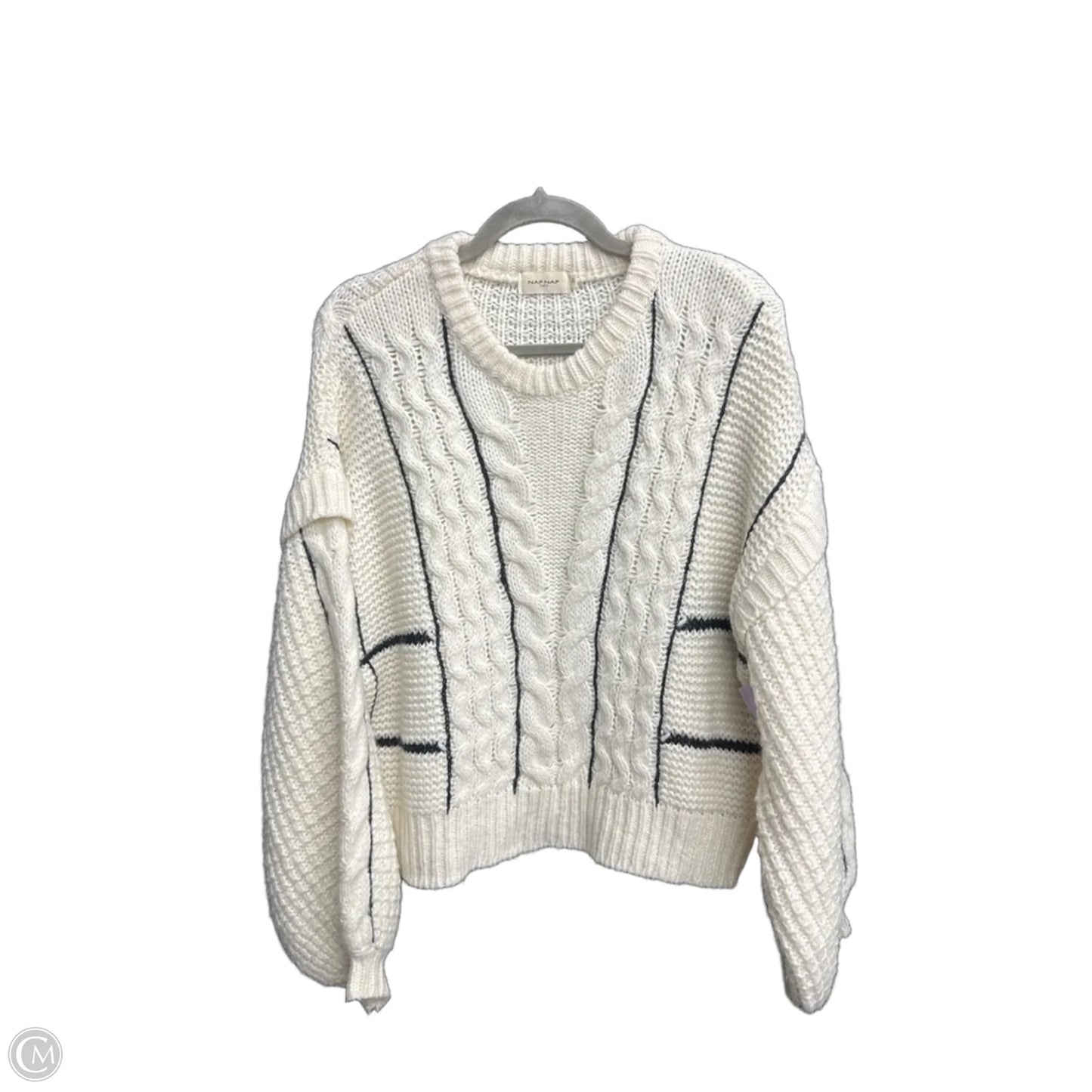 Sweater By Clothes Mentor In Black & Cream, Size: M