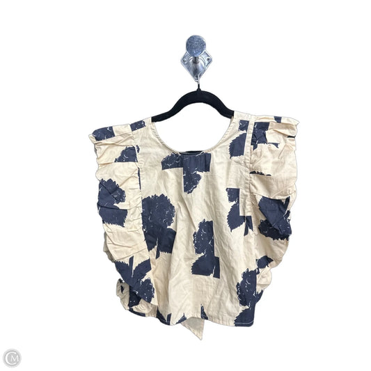 Top Sleeveless By Clothes Mentor In Blue & Cream, Size: Xs