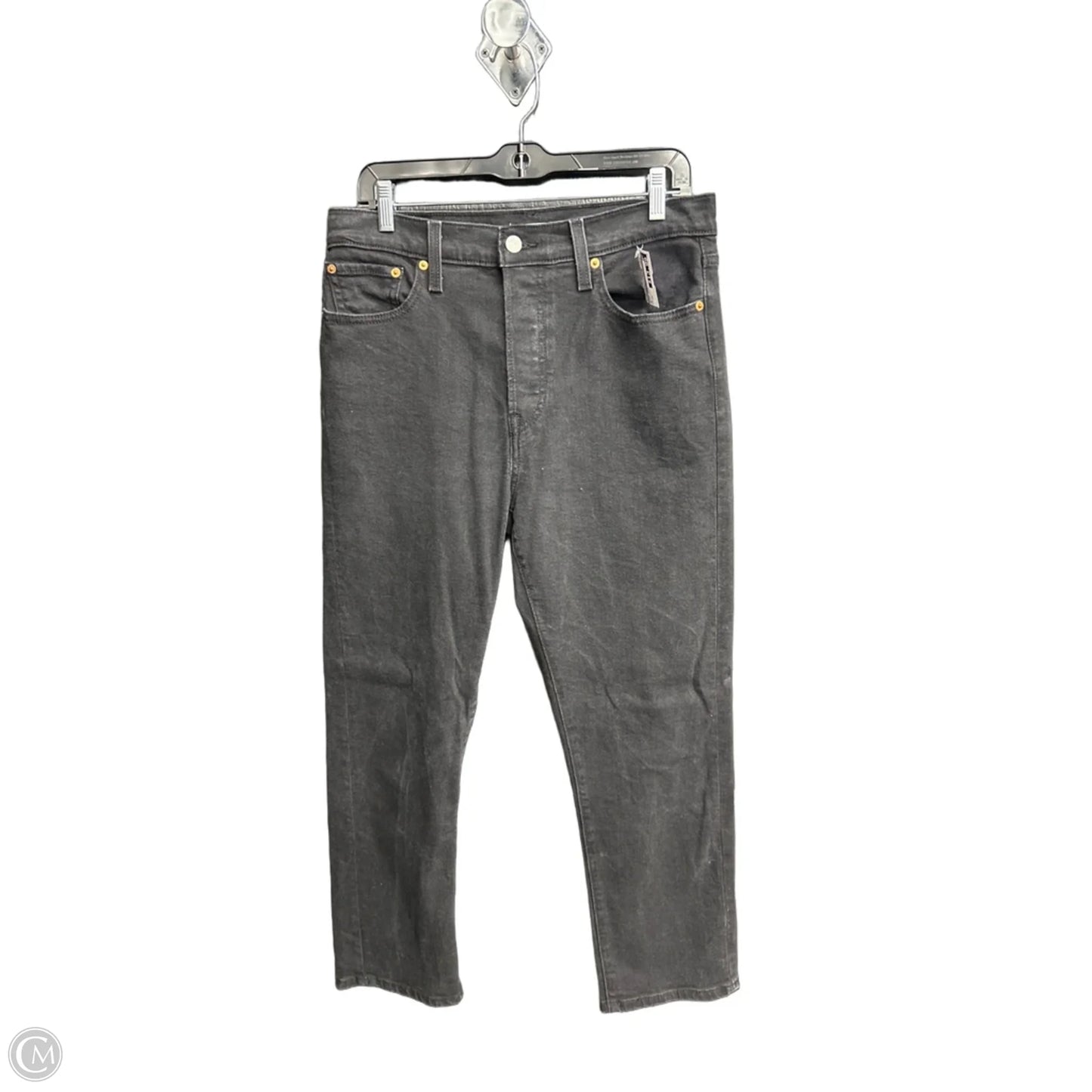 Jeans Straight By Levis In Black Denim, Size: 10
