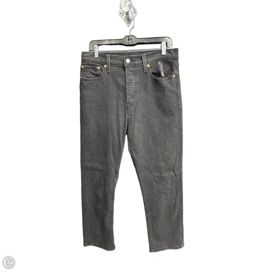 Jeans Straight By Levis In Black Denim, Size: 10