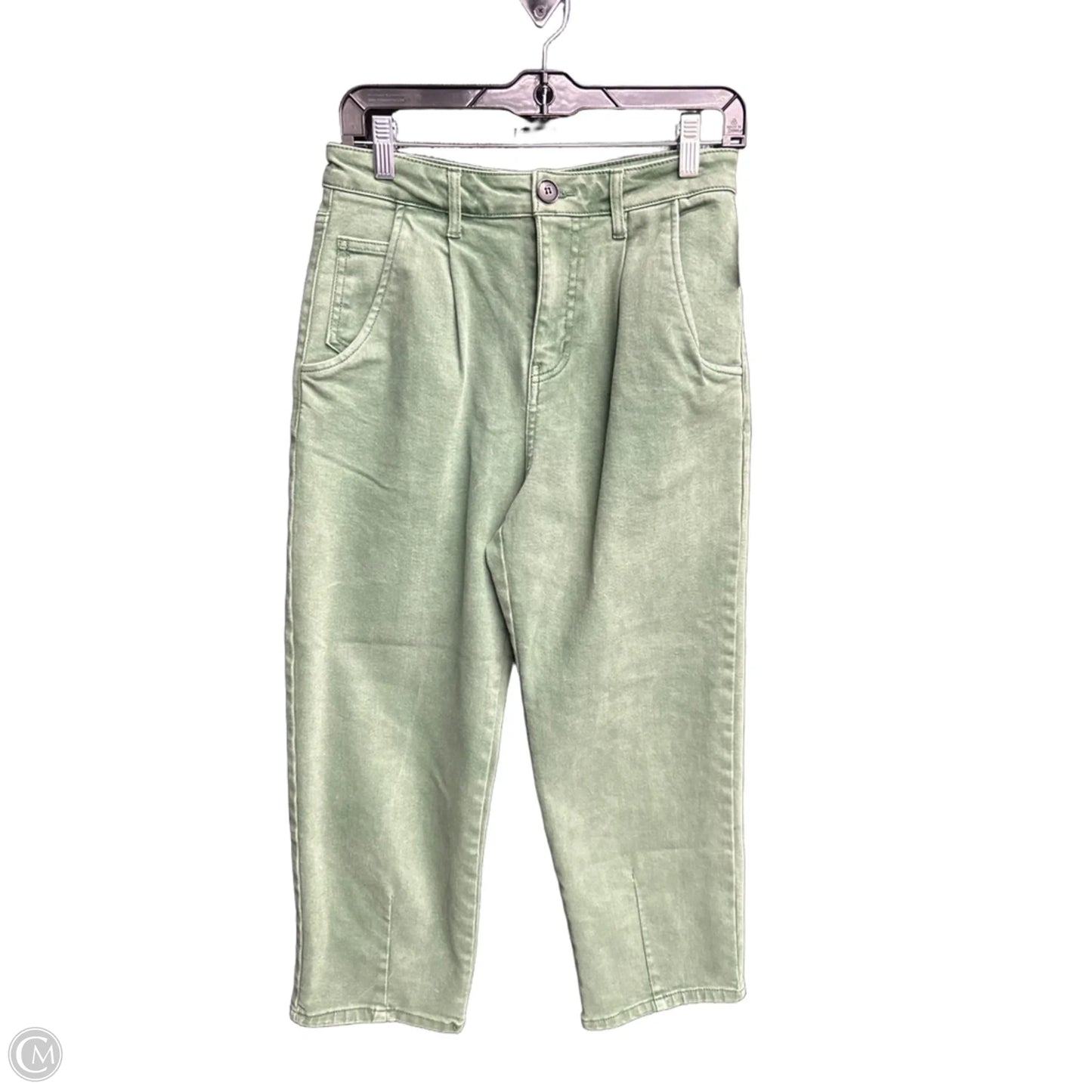 Jeans Wide Leg By Zara In Green Denim, Size: 4