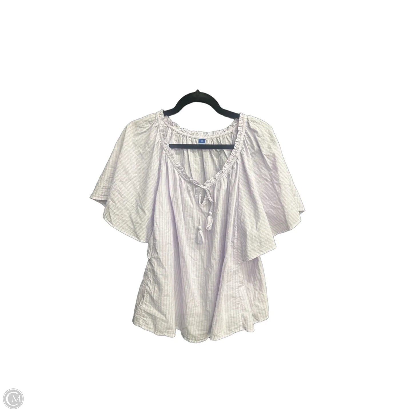 Top Short Sleeve By Old Navy In Purple & White, Size: Xl