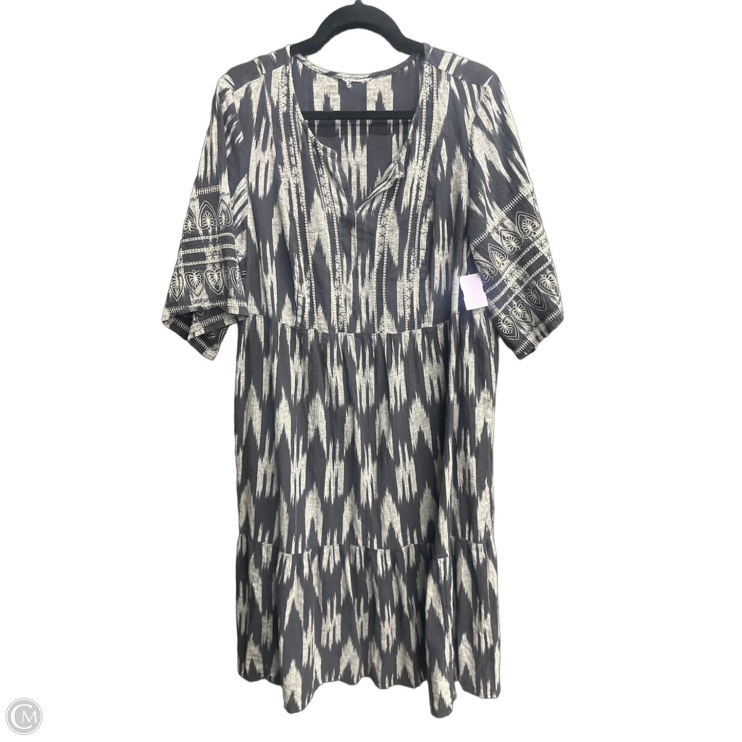 Dress Casual Midi By Clothes Mentor In Black & Grey, Size: Xl