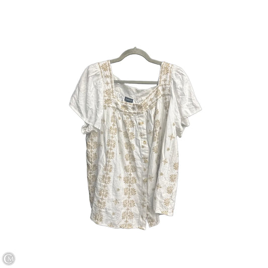 Top Short Sleeve By Torrid In Brown & White, Size: 2x