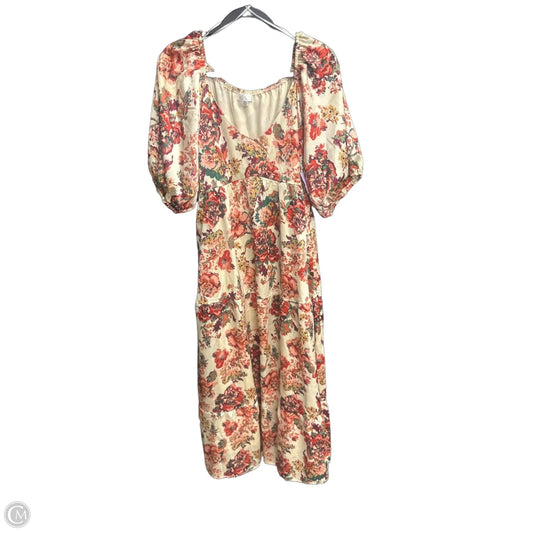 Dress Casual Maxi By Clothes Mentor In Cream & Red, Size: Xl