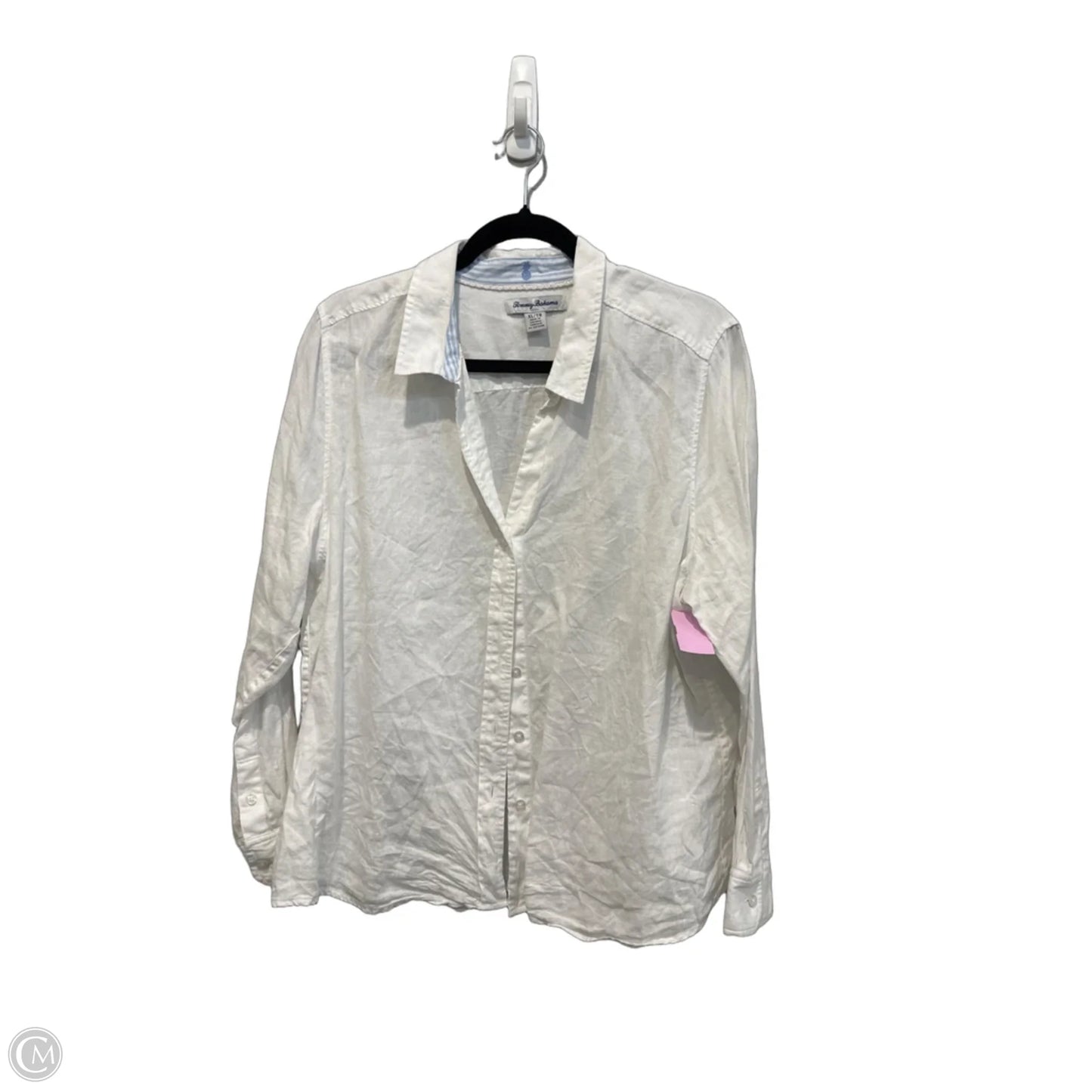 Top Long Sleeve By Tommy Bahama In Blue & White, Size: Xl