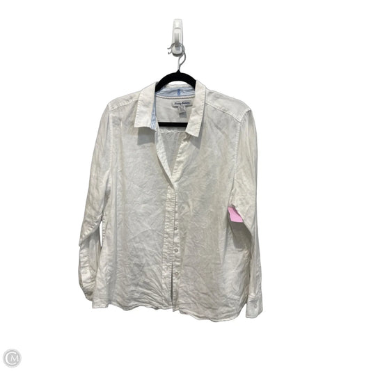 Top Long Sleeve By Tommy Bahama In Blue & White, Size: Xl
