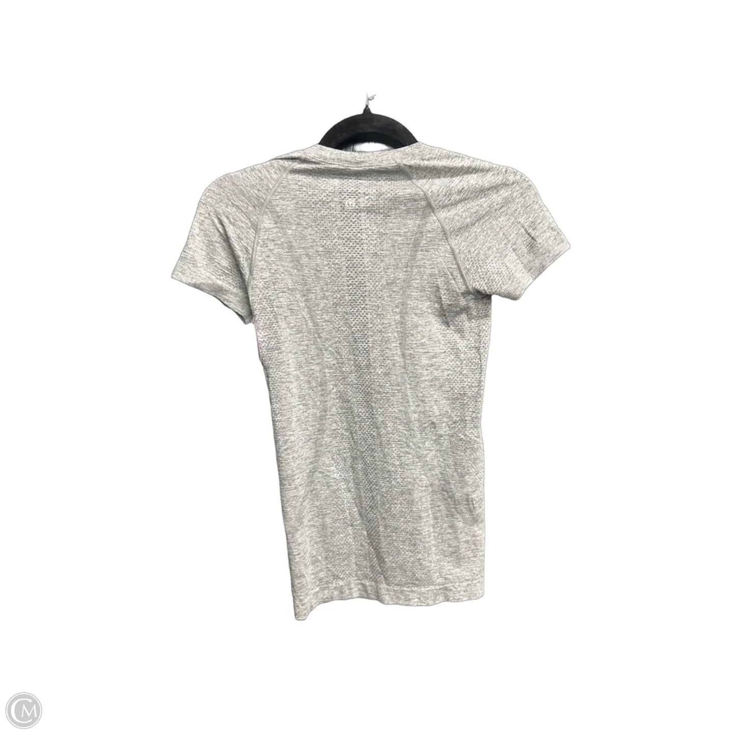 Athletic Top Short Sleeve By Lululemon In Grey, Size: Xs
