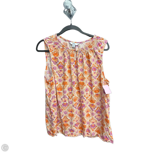 Top Sleeveless By Croft And Barrow In Orange & Purple, Size: L