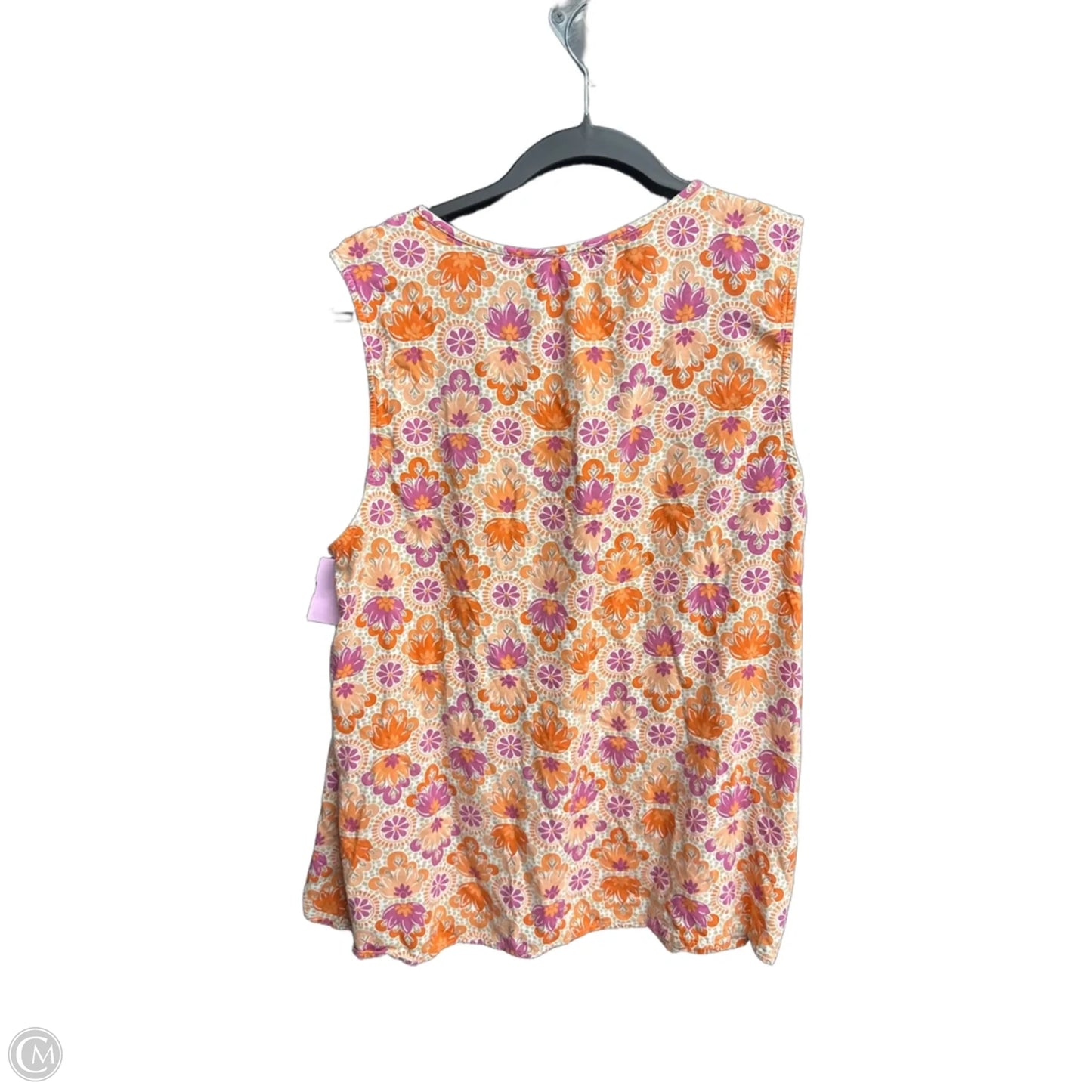 Top Sleeveless By Croft And Barrow In Orange & Purple, Size: L
