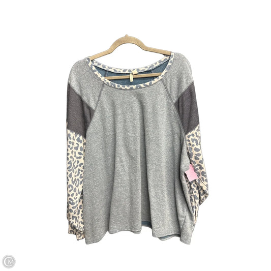 Top Long Sleeve By Cato In Blue, Size: 4x