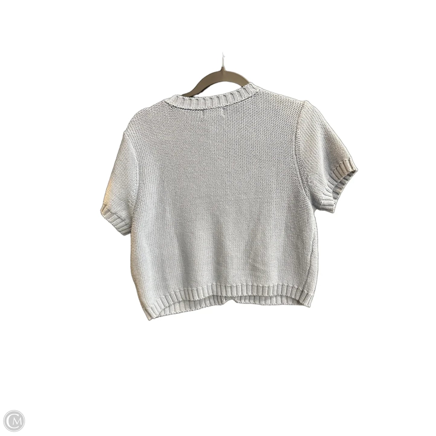 Top Short Sleeve By Workshop In Blue & Silver, Size: L