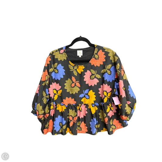 Top Long Sleeve By J.marie In Floral Print, Size: Xs