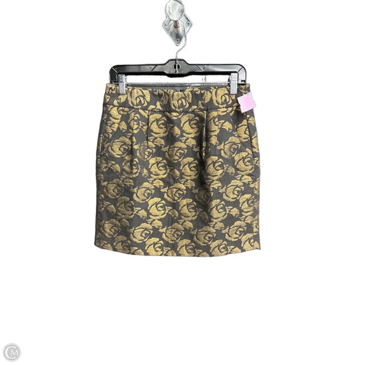 Skirt Mini & Short By Loft In Black & Gold, Size: 2