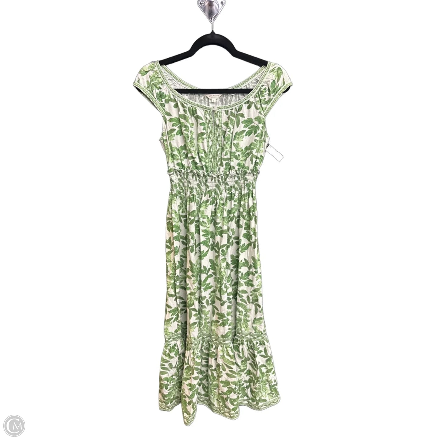 Dress Casual Maxi By Max Studio In Green & White, Size: S