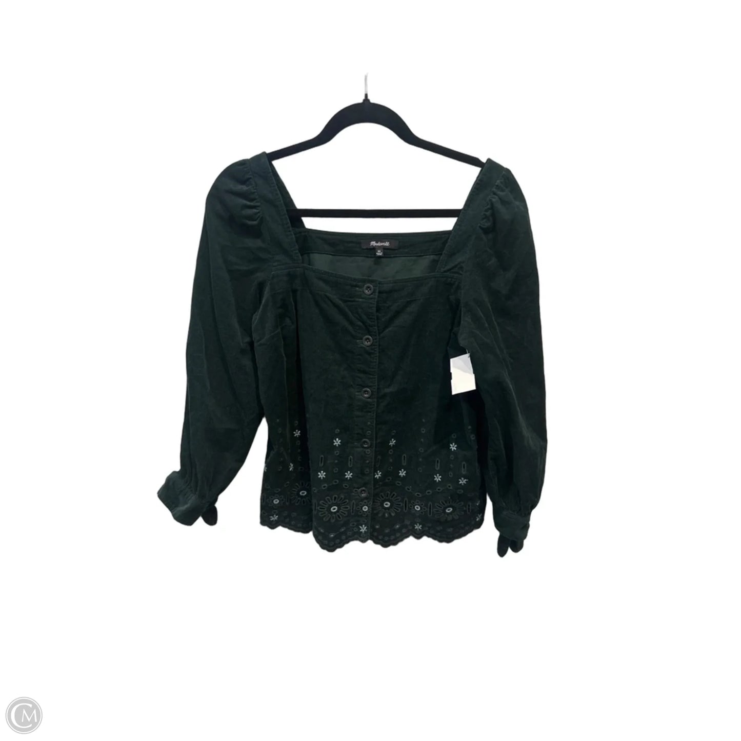 Top Long Sleeve By Madewell In Green, Size: Xs