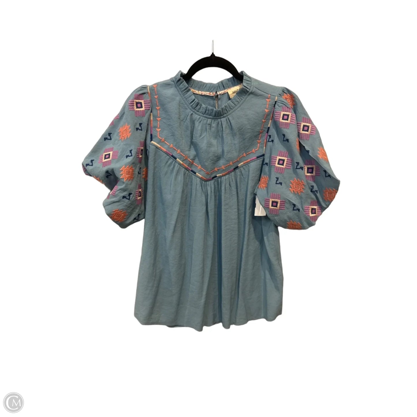 Top Short Sleeve By Umgee In Blue, Size: M