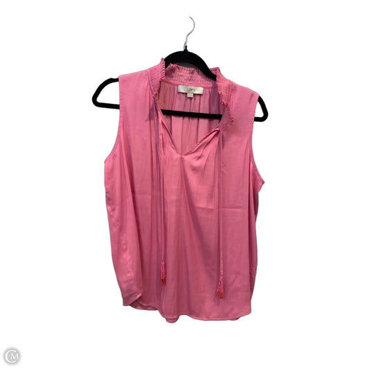 Top Sleeveless By Loft In Pink, Size: M
