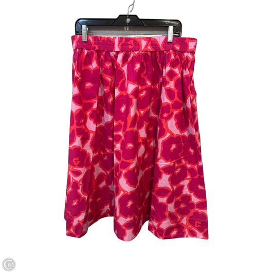 Skirt Midi By Banana Republic In Pink & Red, Size: 12