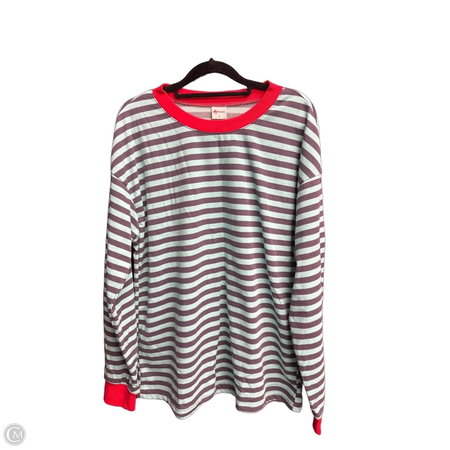 Top Long Sleeve By Clothes Mentor In Striped Pattern, Size: L