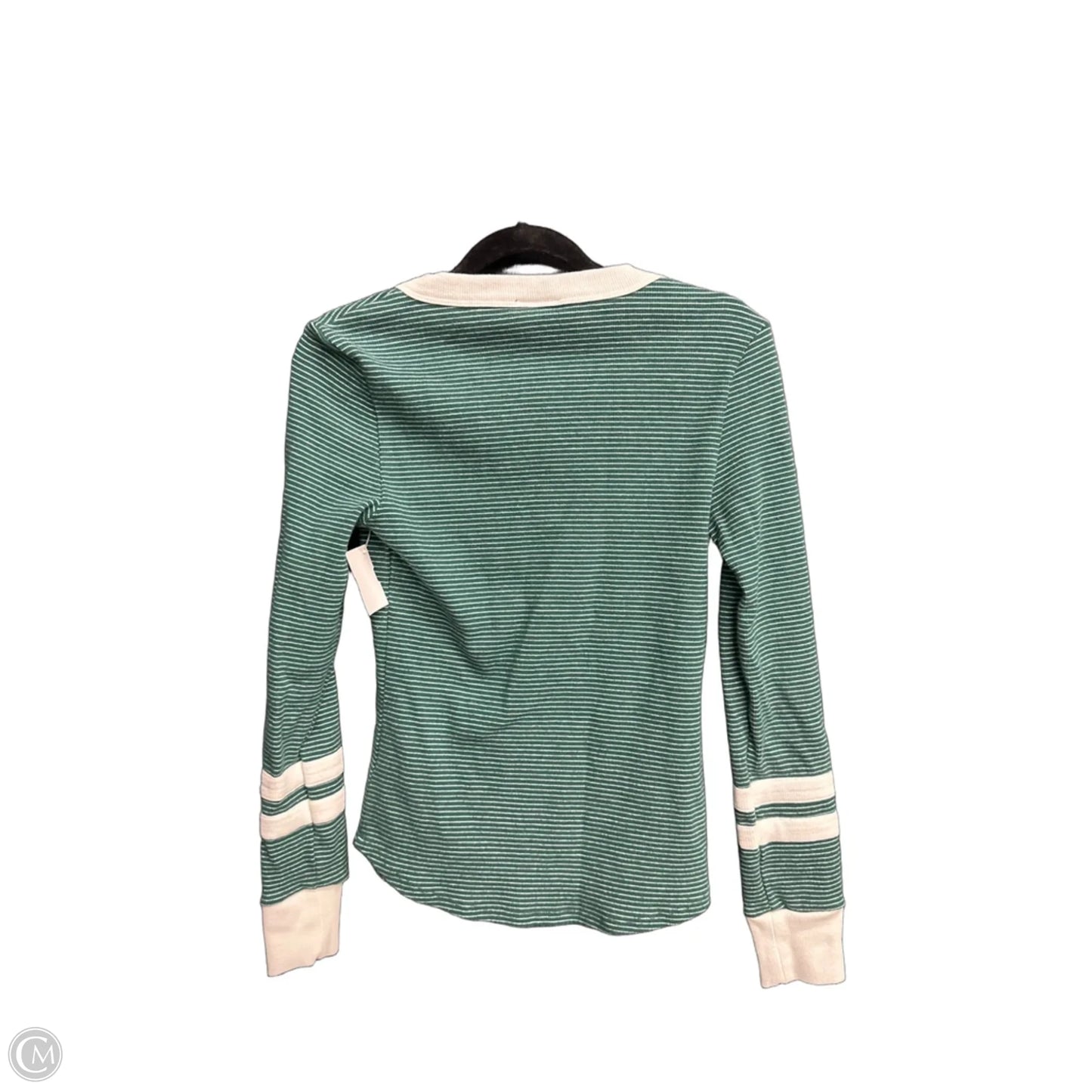 Top Long Sleeve By Clothes Mentor In Green & White, Size: M