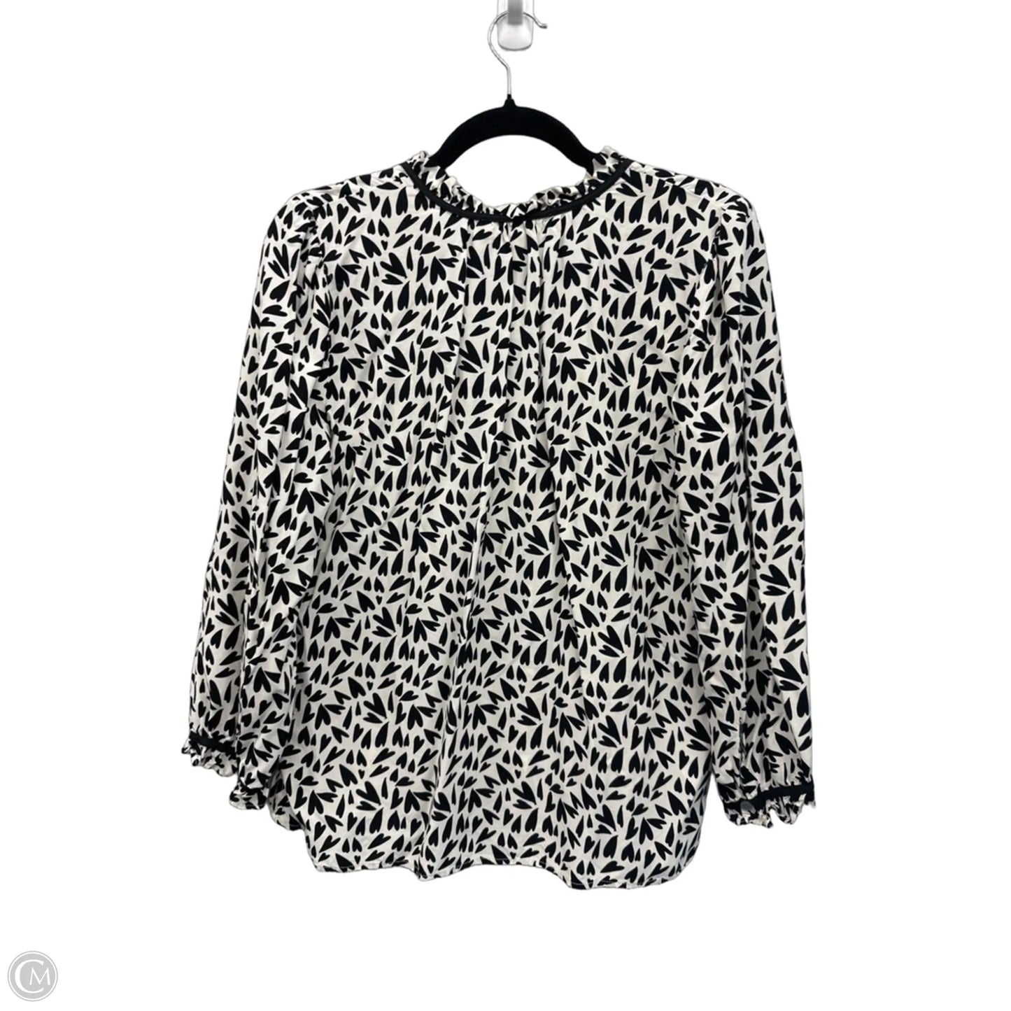 Top 3/4 Sleeve By Loft In Black & White, Size: S