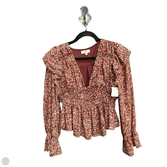 Top Long Sleeve By Entro In Floral Print, Size: S