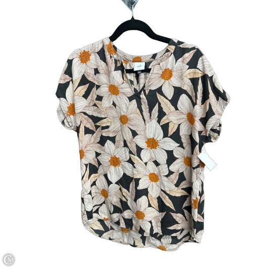 Top Short Sleeve By Cabi In Floral Print, Size: S