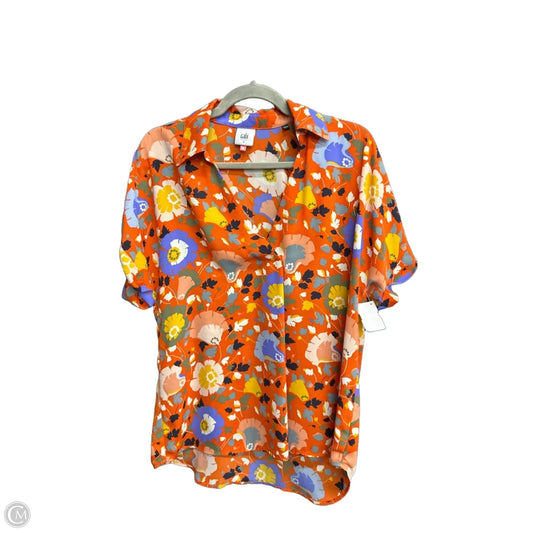Top Short Sleeve By Cabi In Floral Print, Size: S