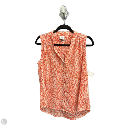 Top Sleeveless By Cabi In Red & White, Size: S