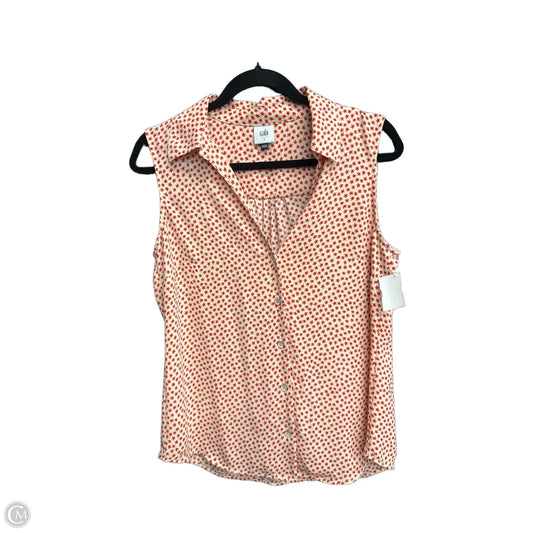 Top Sleeveless By Cabi In Red & White, Size: S