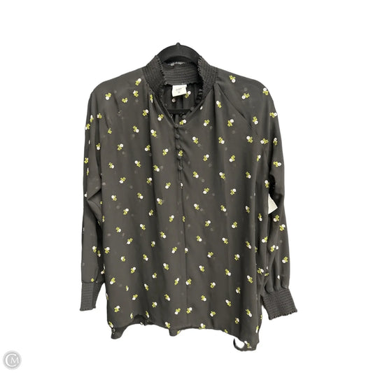 Top Long Sleeve By Cabi In Black & Green, Size: Xs