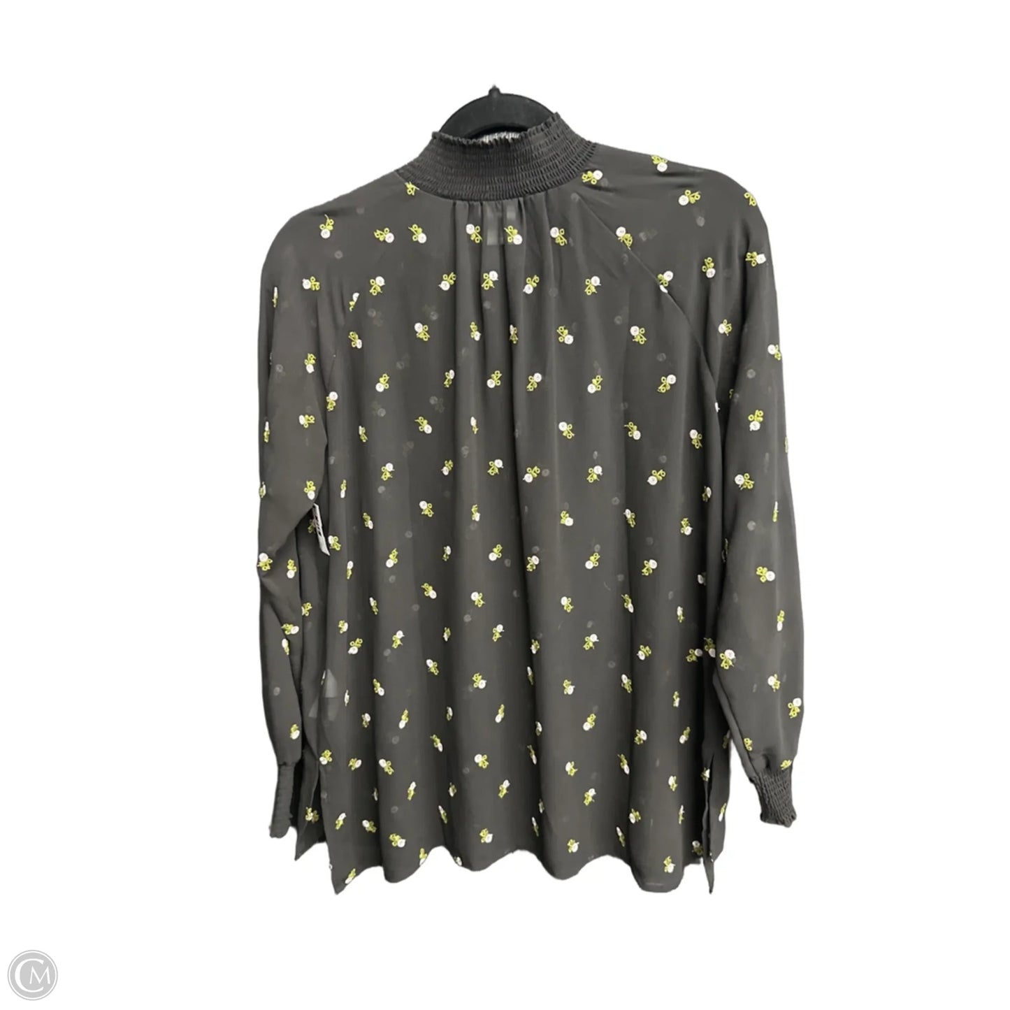 Top Long Sleeve By Cabi In Black & Green, Size: Xs