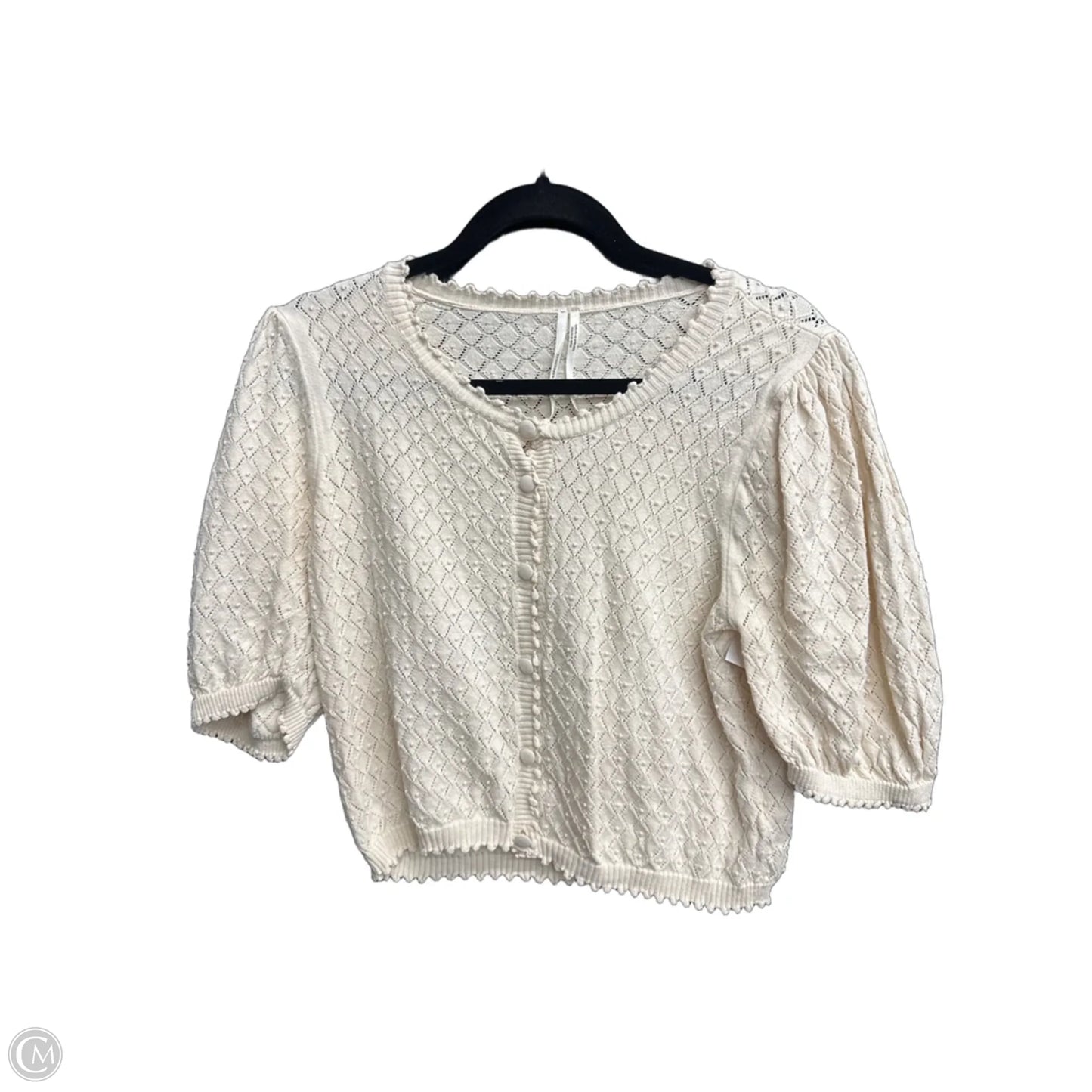 Top Short Sleeve By Anthropologie In Beige, Size: S