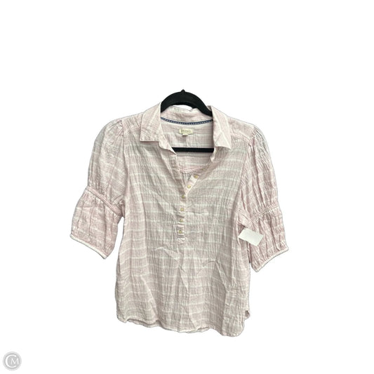 Top Short Sleeve By Pilcro In Pink & White, Size: Xs