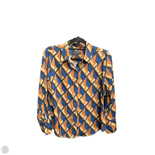 Top Long Sleeve By Banana Republic In Blue & Brown, Size: Sp