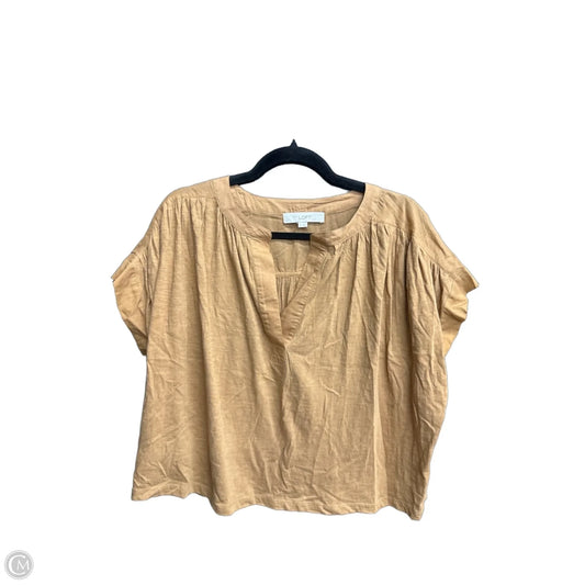Top Short Sleeve By Loft In Brown, Size: S