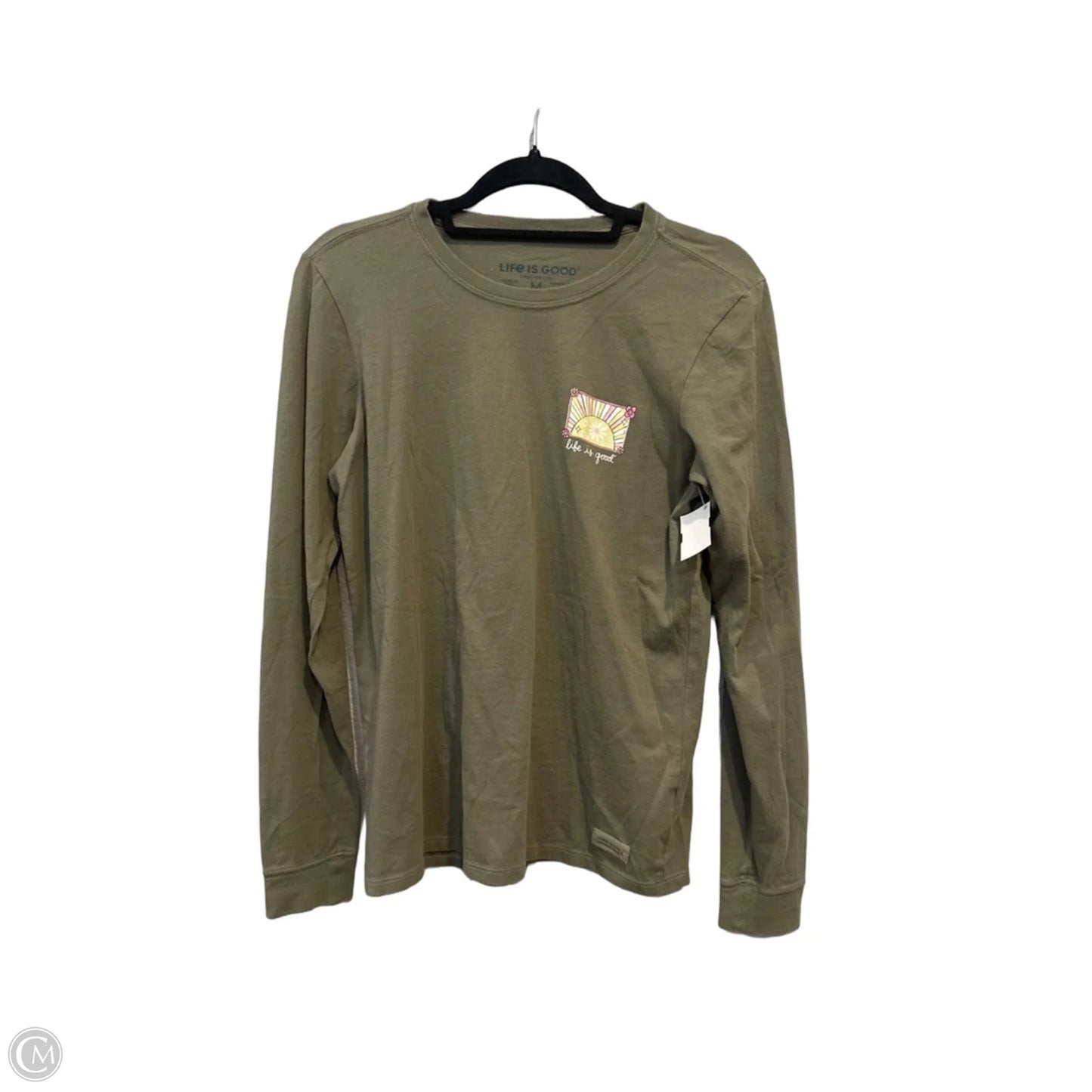 Top Long Sleeve By Life Is Good In Green, Size: M