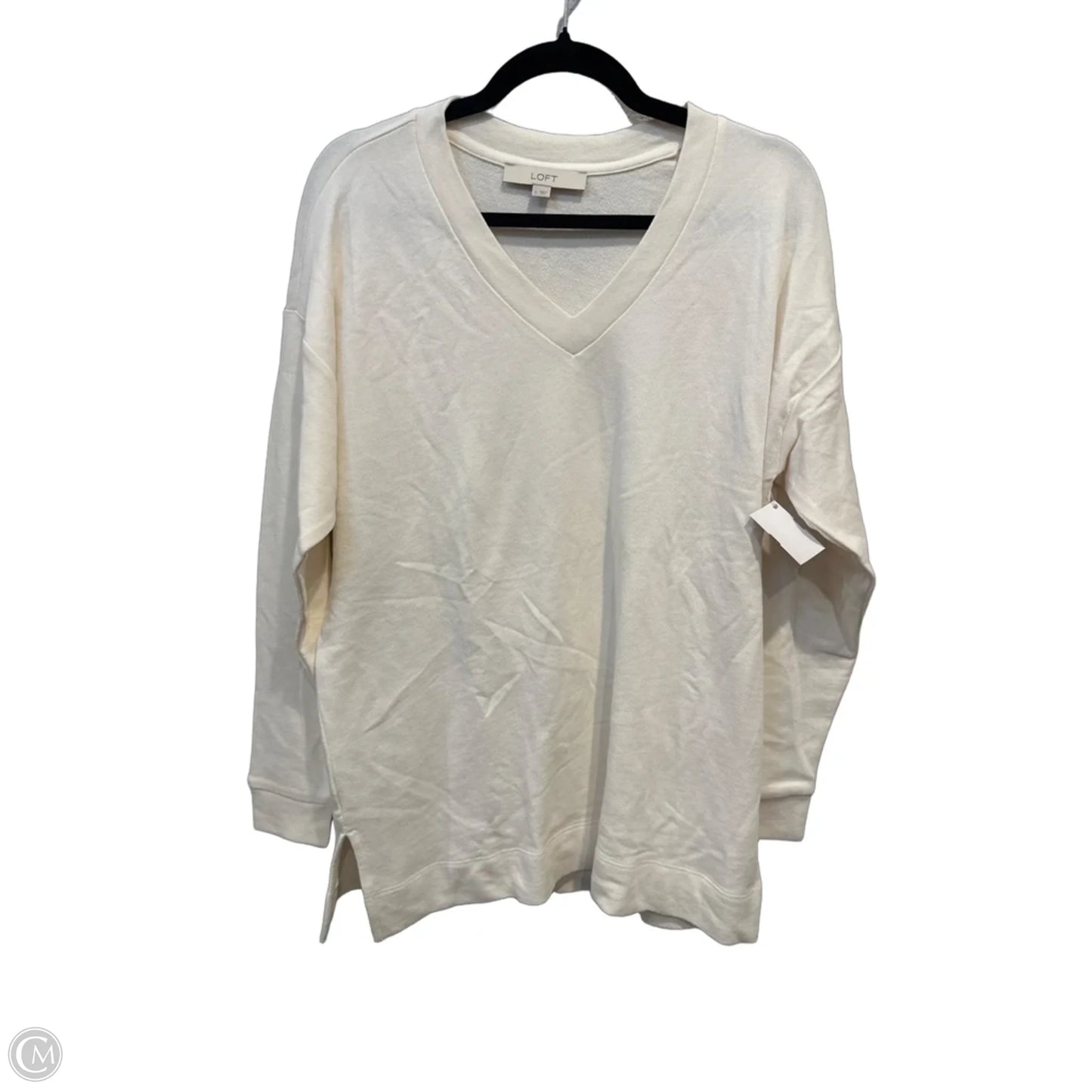 Top Long Sleeve By Loft In White, Size: S
